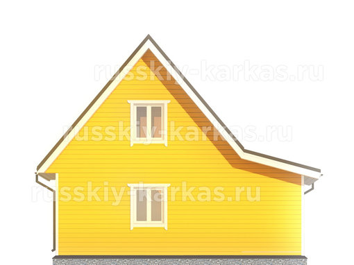ДК002 - каркасный дом 8х6 - фасад 3