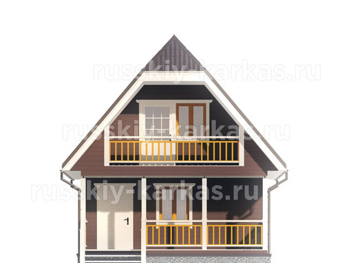 ДК010 - каркасный дом  8х6 - фасад 1