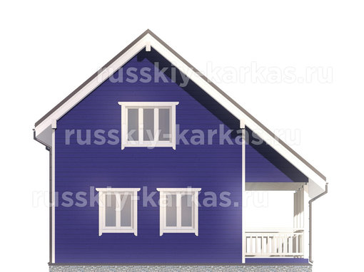ДК016 - каркасный дом 8.5х8 - фасад 3