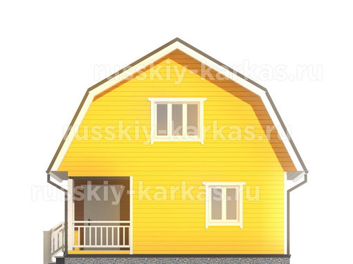 ДК022 - каркасный дом 8х7 - фасад 1
