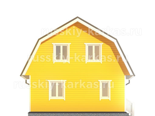 ДК022 - каркасный дом 8х7 - фасад 3