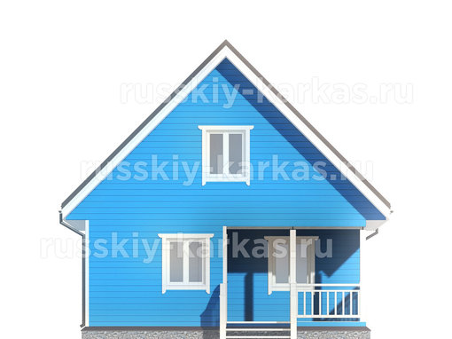 ДК024 - каркасный дом 8х7 - фасад 1