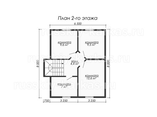 ДК040 - каркасный дом 10х8 - планировка 2 этажа