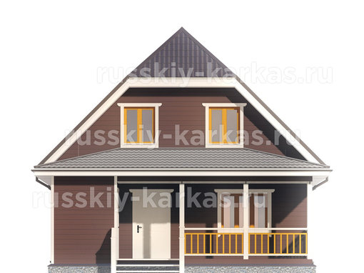 ДК040 - каркасный дом 10х8 - фасад 1