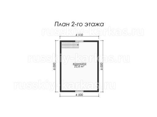 ДУ002 - дом под усадку 8х6 - планировка 2 этажа