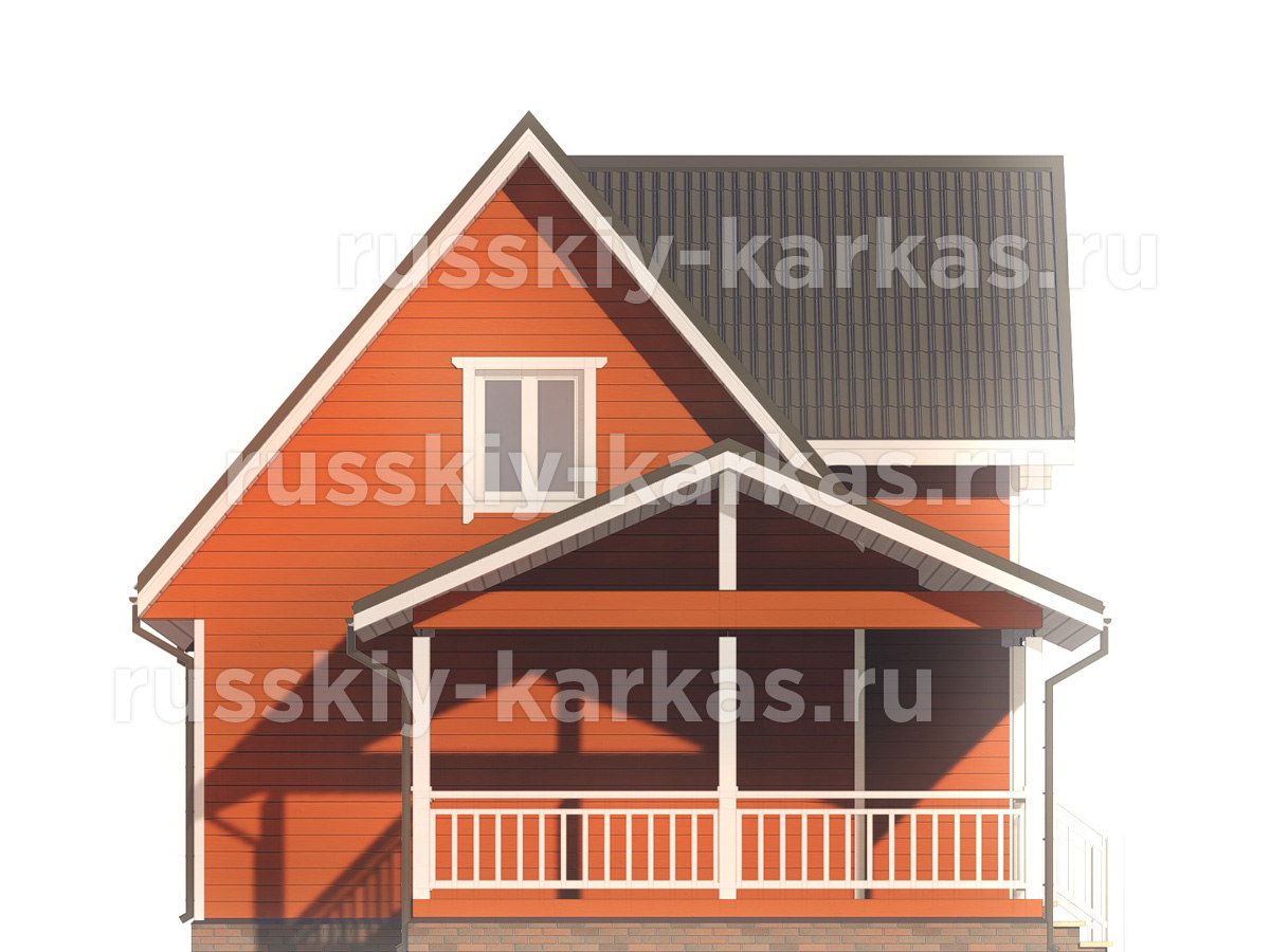 ДК197 - каркасный дом 11.5х7.5 - фасад 4